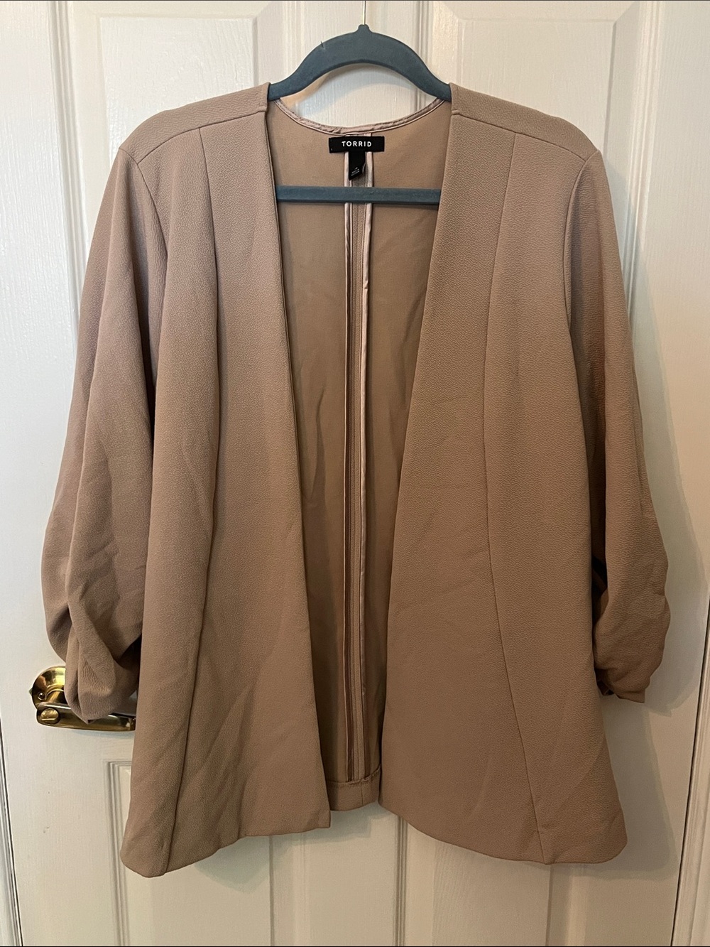 Torrid Taupe Open-Front Longline Jacket